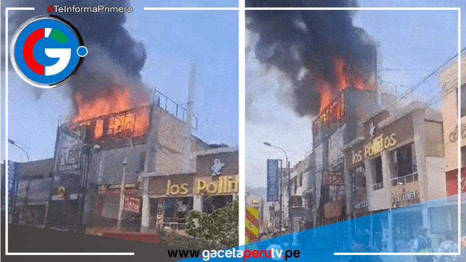 Incendio al costado de pollería “Pollitos”