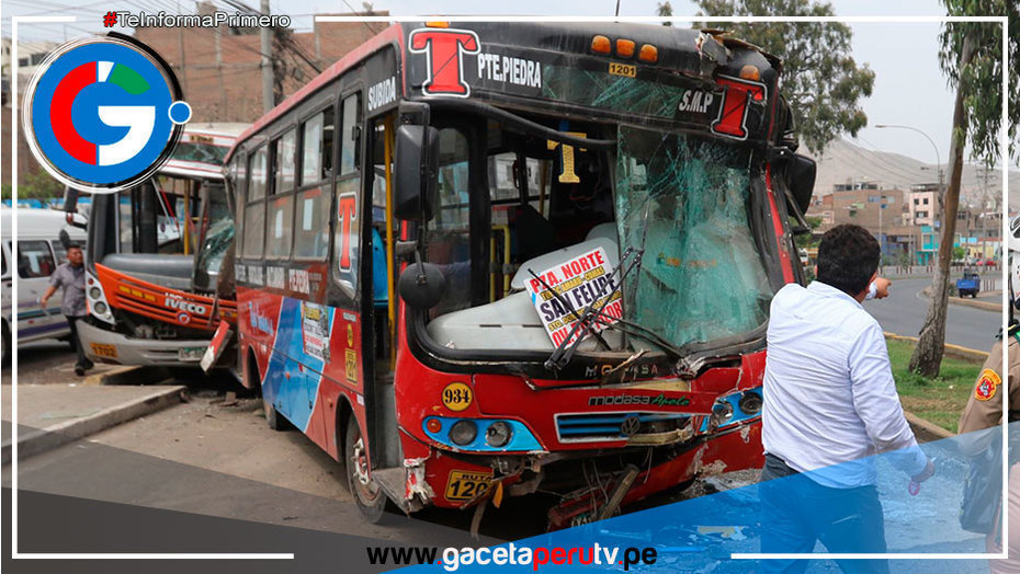 Choque de tres buses causa caos vehicular y múltiples heridos en Comas