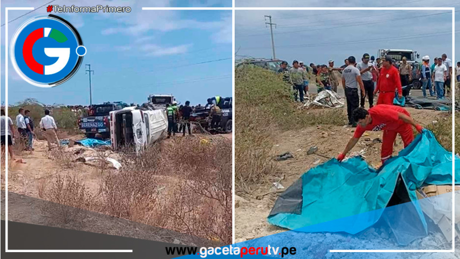 Tragedia en Piura: 8 muertos tras choque entre minivan y camión en Paita