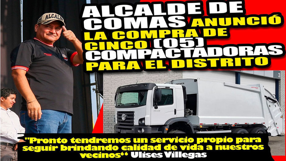 Alcalde de Comas anuncia compra de compactadoras para mejorar limpieza pública