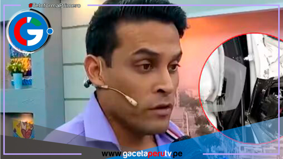 Christian Domínguez sufre grave accidente y su vehículo queda destrozado