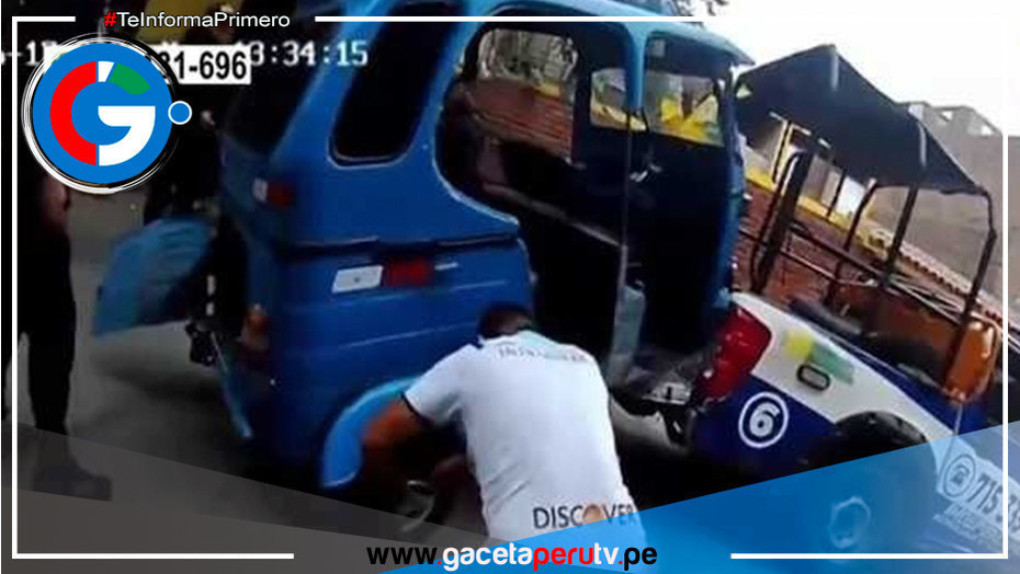 Hombre evita ir al depósito destruyendo su mototaxi