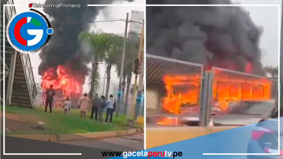Bus de transporte público se incendia en el Callao