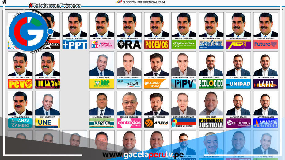 El CNE presenta el tarjetón electoral para las presidenciales de 2024 