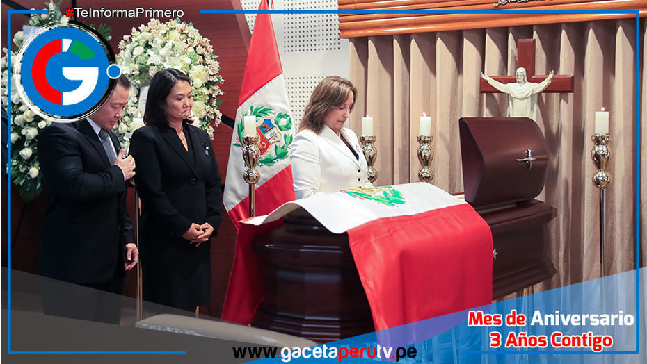 Dina Boluarte asiste al velorio de Alberto Fujimori