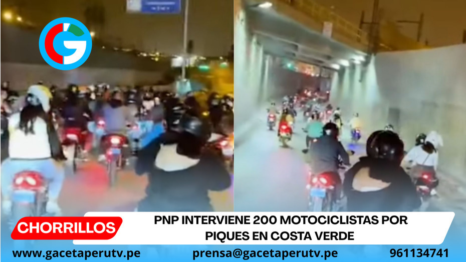 PNP interviene 200 motociclistas por piques en Costa Verde