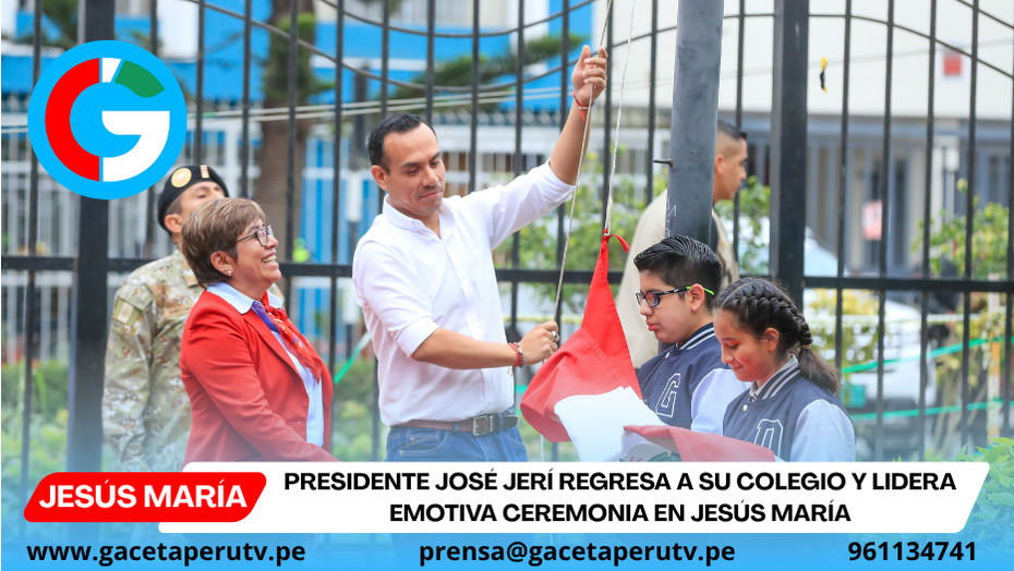 Presidente José Jerí regresa a su colegio y lidera emotiva ceremonia en Jesús María