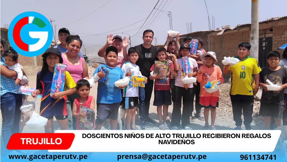 Doscientos niños de Alto Trujillo recibieron regalos navideños