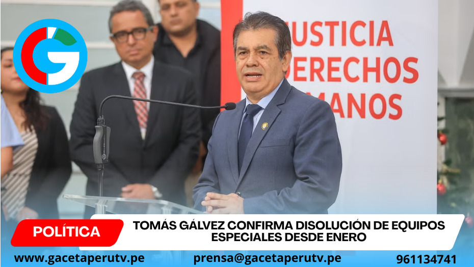 Tomás Gálvez confirma disolución de equipos especiales desde enero
