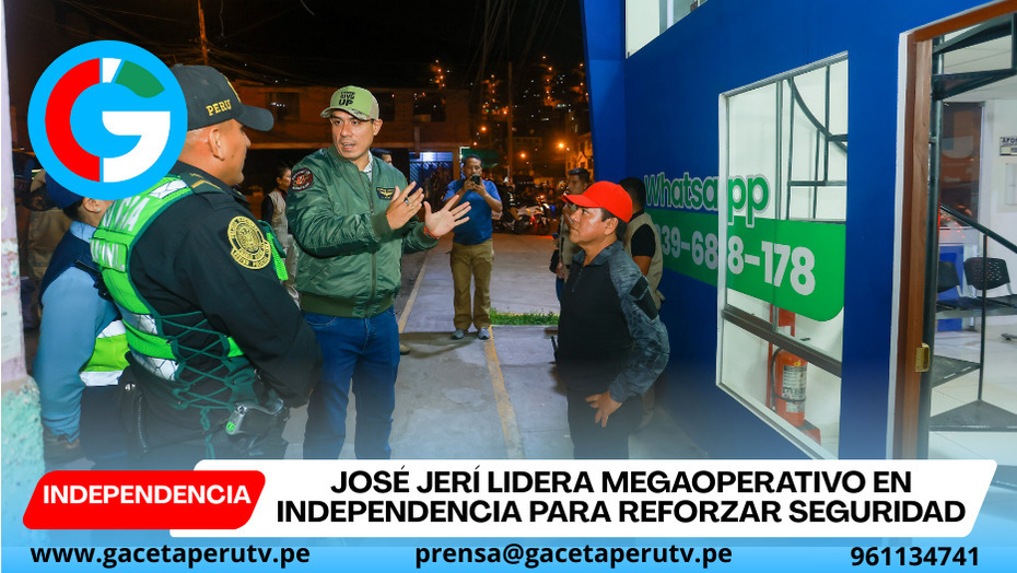 José Jerí lidera megaoperativo en Independencia para reforzar seguridad