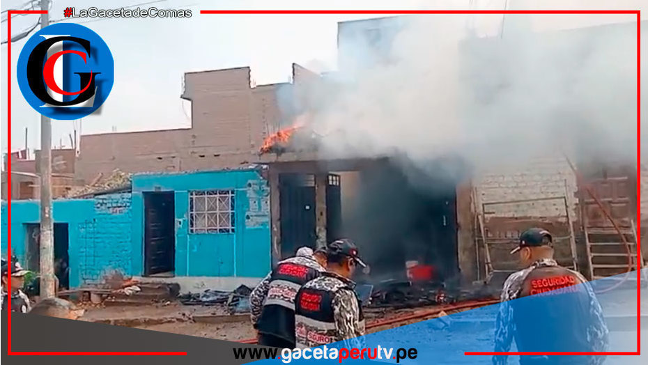 Serenos y bomberos apagan incendio en Comas