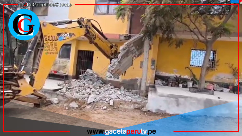 Municipalidad de Comas retira 19 construcciones ilegales en vías