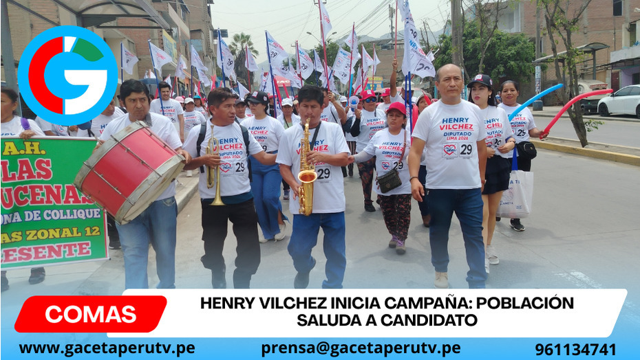 Candidato Henry Vilchez inicia campaña con masiva caminata en Comas