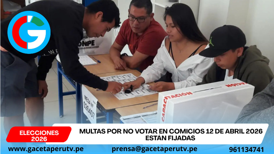 Multas por no votar en comicios 12 de abril 2026 están fijadas