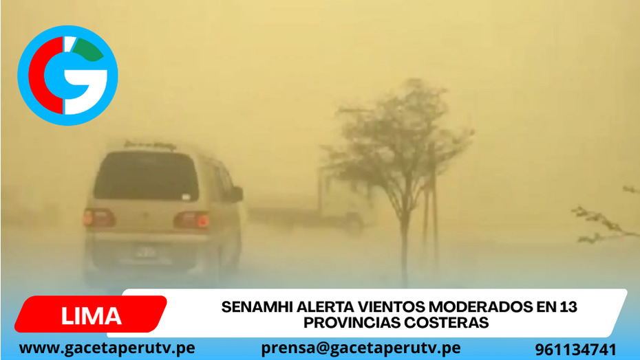 Senamhi alerta vientos moderados en 13 provincias costeras del Perú