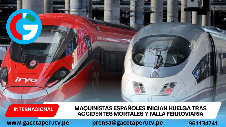 Maquinistas españoles inician huelga tras accidentes mortales y falla ferroviaria