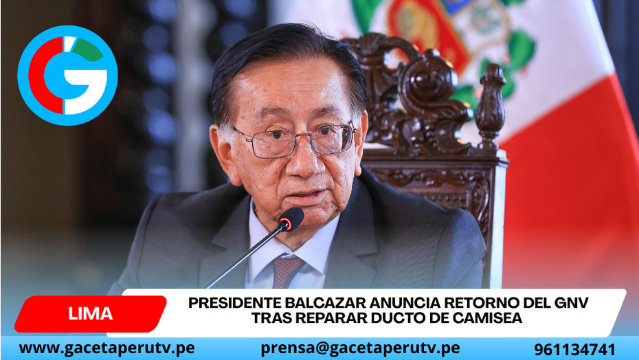Gobierno confirma retorno progresivo del GNV tras reparación del ducto
