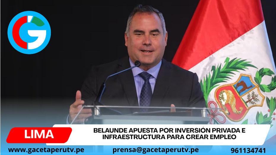Belaunde propone shock de inversiones para generar empleo en Perú
