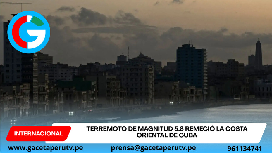 Terremoto de magnitud 5.8 remeció la costa oriental de Cuba
