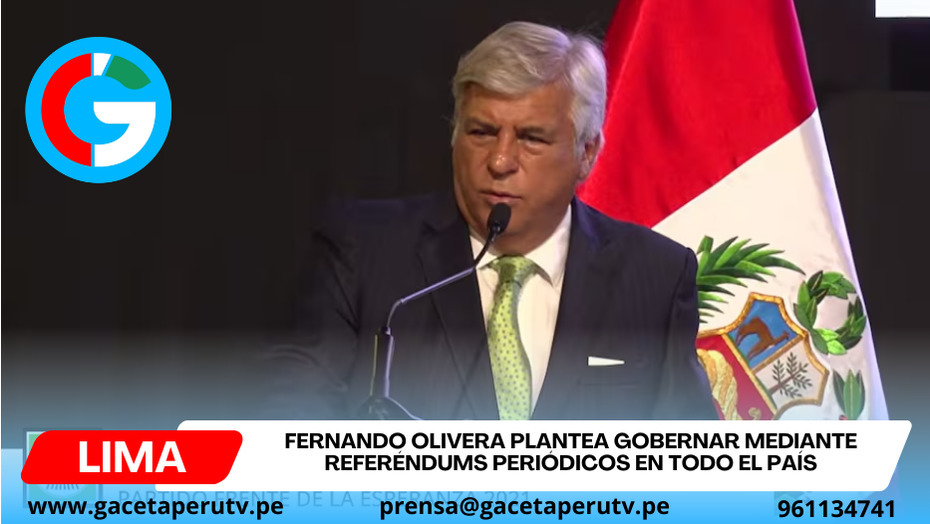 Fernando Olivera propone gobernar con referéndums cada seis meses en Perú